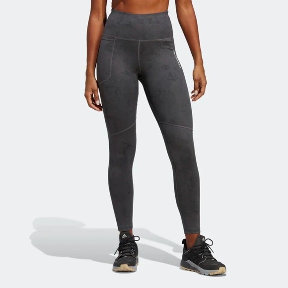 ADIDAS‎ Leggings Outdoor Terrex Tight Fit High Rise Full Length New Small Womens - Picture 1 of 8